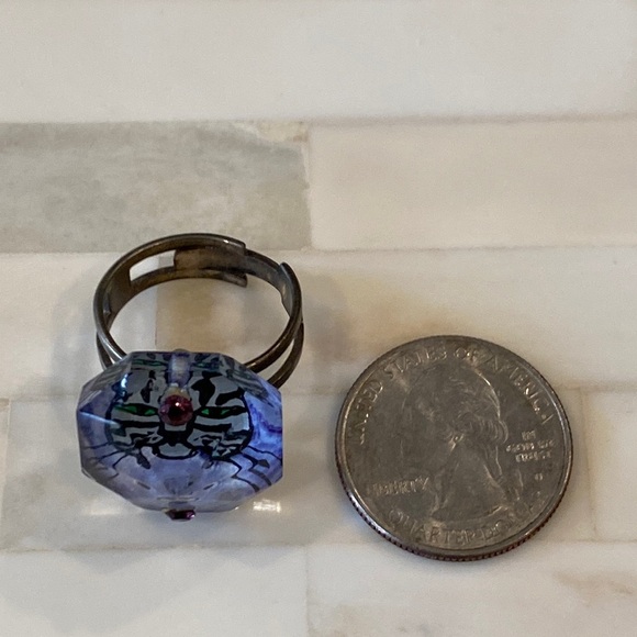 Juliette Ramade French Artist Hand Painted Tabby Cat Ring OS - Picture 6 of 8